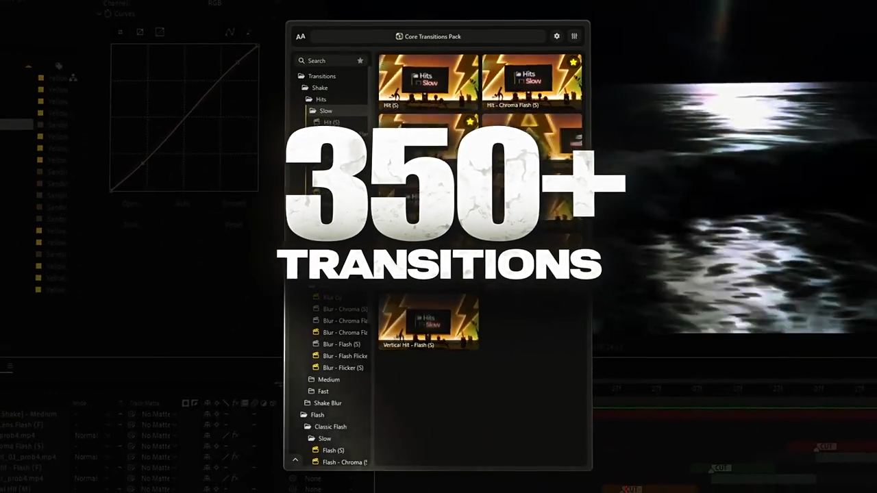 AE脚本/模板-350种专业电影级动态流畅视频无缝转场预设