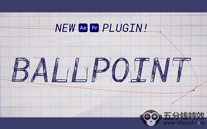 【AE/PR插件】圆珠笔中性笔线条绘制风格视觉特效 Ballpoint V1.4.0 Win